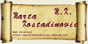 Marta Kostadinović vizit kartica